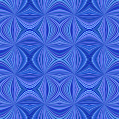 Poster - Blue seamless psychedelic abstract curved stripe pattern background - vector ray illustration