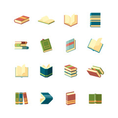 Wall Mural - books collection. simple icon school library publishing and magazines covers vector flat books symbo