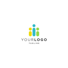Colorful People Abstract Logo Design Template