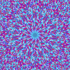 Poster - Abstract geometrical radial pattern background - hypnotic psychedelic circular polygonal colorful vector design