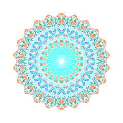 Poster - Abstract ornate triangle mosaic mandala - ornamental round vector design from triangles