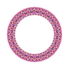 Poster - Geometrical abstract triangle tile circle border - polygonal round vector design element on white background