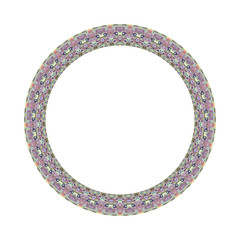 Poster - Isolated tiled mosaic round border - colorful abstract circular vector design element