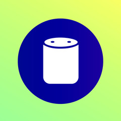 Poster - Voice assistance speaker concept vector flat icon. Voice assistant illustration and smart device symbol design. Can be used for websites and mobile UI UX