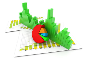 Canvas Print - Economical stock market chart and graph