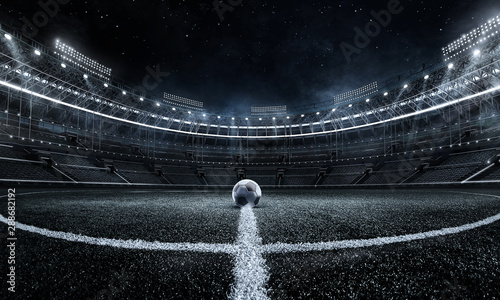 Cuadros en Lienzo Sport Backgrounds. Soccer stadium. 3D render stadium.