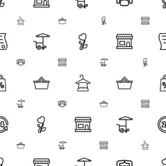 Poster - shop icons pattern seamless white background