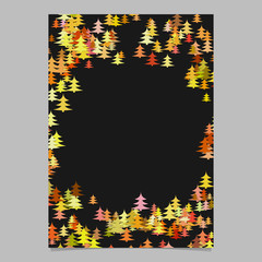 Poster - Modern random Christmas design stationery template - blank winter vector brochure background graphic design from stylized pine trees
