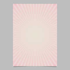 Poster - Gradient ray burst page template - vector brochure background graphic design with striped rays