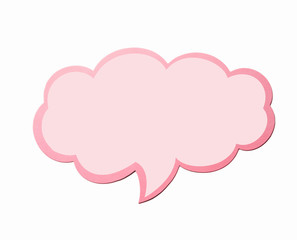 Wall Mural - speech bubble as a cloud with pink border isolated on white background. copy space