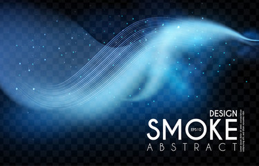Canvas Print - Abstract transparent light wave and smoke effect. Magic mist.