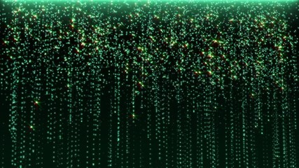 Fototapete - Technology Small Square Particle  Flickering And Fall Down Animation.