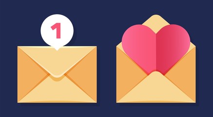 Poster - envelopes icons. close and open envelopes vector. message symbol illustration. envelope letter notif