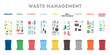 Waste management concept. Garbage separate in different trash