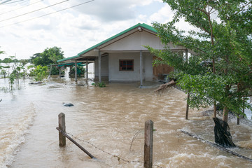 Flooded house.