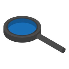 Poster - Black magnify glass icon. Isometric of black magnify glass vector icon for web design isolated on white background