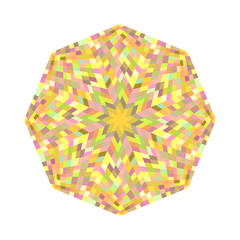 Poster - Isolated mosaic octagon polygon - geometrical ornamental colorful octagonal vector design element