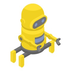 Poster - Yellow robot icon. Isometric of yellow robot vector icon for web design isolated on white background