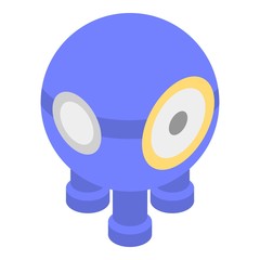 Poster - Blue underwater robot icon. Isometric of blue underwater robot vector icon for web design isolated on white background