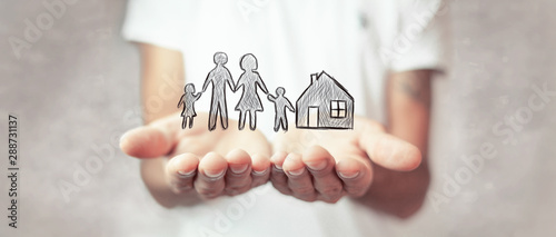 Fotografía Family care and protection insurance concept