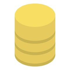 Poster - Yellow smart speaker icon. Isometric of yellow smart speaker vector icon for web design isolated on white background