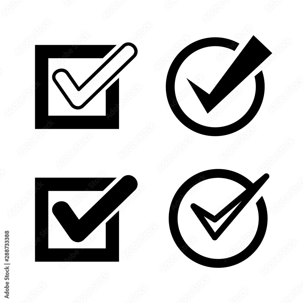 Стоковий вектор check list, check mark symbol set | Adobe Stock