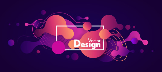 Aufkleber - Abstract fluid vector shapes. Wavy forms background. Vector liquid gradient illustration. Trendy design banner.