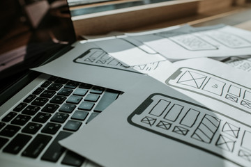 ux mobile application wireframe. sketch, prototype, framework, layout future app design project. ui/