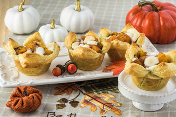 Wall Mural - Puff pastry cup filled with pumpkin.