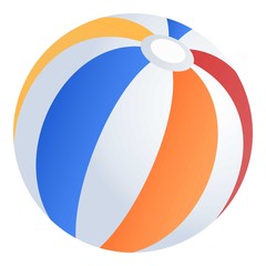 Wall Mural - Beach ball icon. Isometric of beach ball vector icon for web design isolated on white background