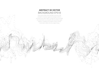 Poster - Abstract background with sprayed particles. Fluctuations in geometric shapes in space.