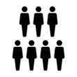 People icon vector male group of persons symbol avatar for business management team in flat color glyph pictogram illustration