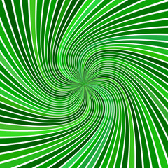 Poster - Green hypnotic abstract vortex background - vector graphic from curved striped rays