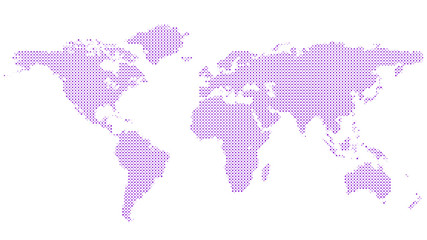 Poster - Halftone world map background - vector circle pattern graphic