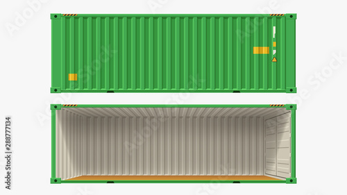 Fotomural green container without side wall