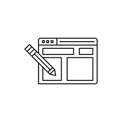 Fototapete - Browser pen edit web page icon. Element of user experience icon