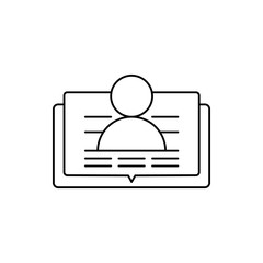 Poster - Online open book user icon. Element of user experience icon