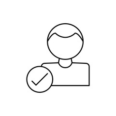 Poster - User check icon. Element of user experience icon