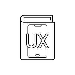 Poster - Book online ux smartphone icon. Element of user experience icon