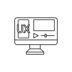 Poster - Pc ux video play icon. Element of user experience icon