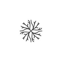 Abstract Tree Root Or Twig. Vector Logo Icon Template