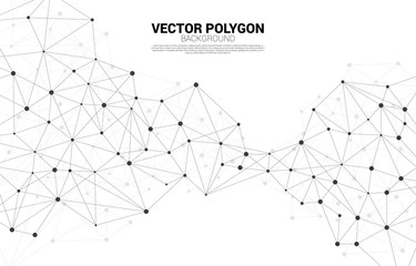 Poster - Network Connecting dot polygon background. Concept of Network Business, technology, Data and chemical. Dot connect line abstract background represent futuristic network and data transformation