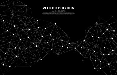 Poster - Network Connecting dot polygon background. Concept of Network Business, technology, Data and chemical. Dot connect line abstract background represent futuristic network and data transformation