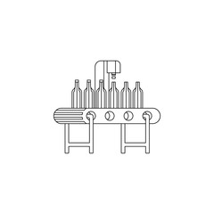 Poster - conveyor production icon. Element of production for mobile concept and web apps icon. Outline, thin line icon for website design and development, app development