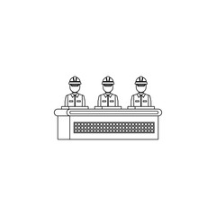 Poster - assembly production icon. Element of production for mobile concept and web apps icon. Outline, thin line icon for website design and development, app development