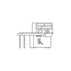 Poster - packing machine production icon. Element of production for mobile concept and web apps icon. Outline, thin line icon for website design and development, app development