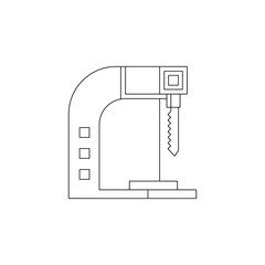 Poster - saw production icon. Element of production for mobile concept and web apps icon. Outline, thin line icon for website design and development, app development