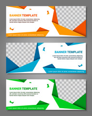 abstract corporate business banner template set, vector illustration