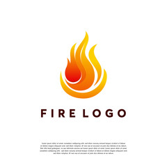 Wall Mural - Fire Flame Logo design vector template. Abstract 3D Elegant Fire element Logo