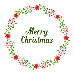  Shape circular of red wreath frame, for pattern wallpaper of card merry christmas. Vector